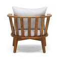 thumbnail image 5 of Darian Outdoor Acacia Wood 4 Seater Club Chairs and Fire Pit Set, Teak and Gray, 5 of 10