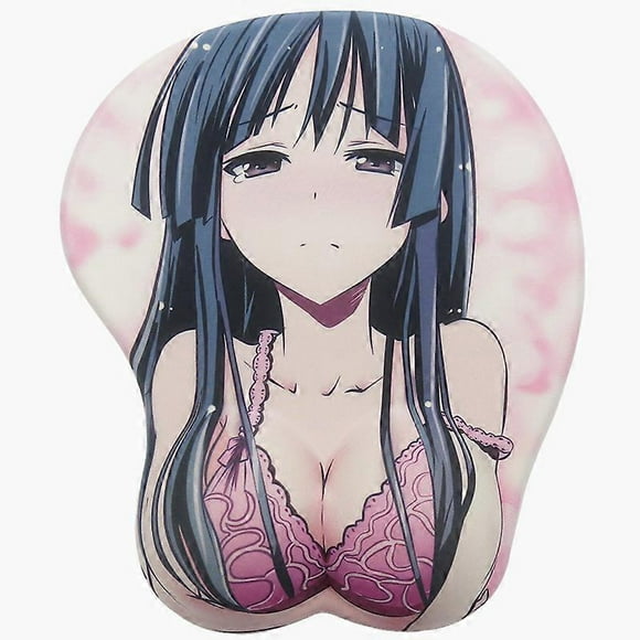 Non Slip Mouse Pad Wifu Mousepad Anime Gaming Pretty Funny Mouse Pad With Gel Wrist Support Purple