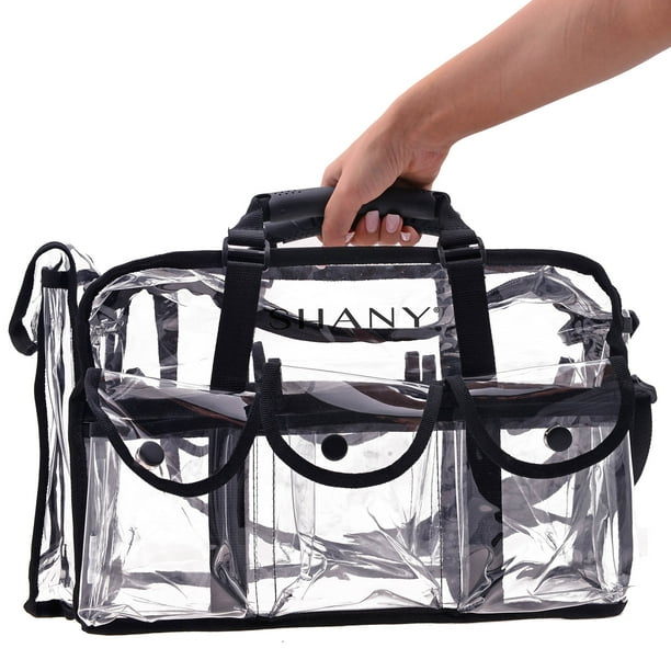 SHANY Clear Makeup Bag, Pro Mua rectangular Bag with Shoulder Strap