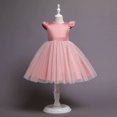 thumbnail image 1 of Herrnalise - Falda larga para niñas, vestido de princesa liso con lazo, vestido de actuación, 1 of 8