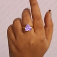 thumbnail image 4 of Amethyst Ring, Trillion Cut Gemstone Ring, 925 Sterling SilverRing, Chunky Ring, Solitaire Ring, Vintage Ring, Handmade jewelry., 4 of 5