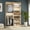 White Oak, variant on iSunirm 50" Walk-In Closet System Set of 2, Heavy-Duty Floor Stand Closet Organizer with Hanging Rods, Storage Shelves & Adjustable Shoe Rack, for Bedroom/Closet, White