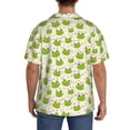 thumbnail image 3 of Balery Green Frog Camisa Casual de Manga Corta con Botones para Hombre, Texturizada, Estilo Cubano, para Playa, Verano-XX-Large, 3 of 5