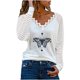 thumbnail image 1 of Camiseta de manga larga con cuello en V para mujer a la moda, blusa holgada con estampado de otoño Fridja hkj4455, 1 of 5