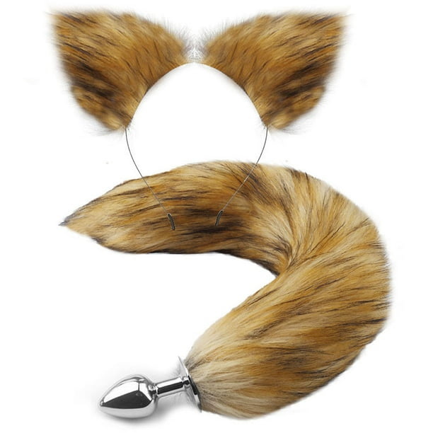 sm fun fox tail anal plug metal back court plug suministros para adultos  juguete cola artificial traje jugando plata pequea cubierta de cola de  oreja marrn puro LingWen 1327537337188 | Bodega Aurrera