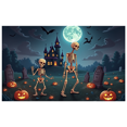 thumbnail image 1 of Spooky Scene Halloween Banner Gothic Theme Pumpkin Lantern Skeleton Design Cemetery Setting for Halloween Party Event Decor, 1 of 5