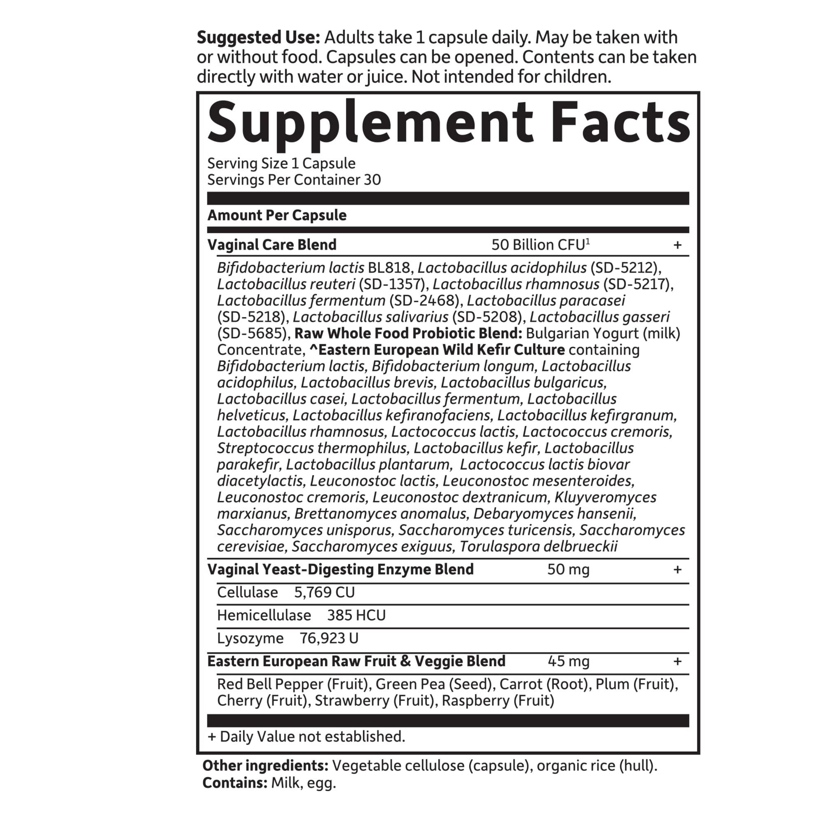 Garden of Life Raw Probiotics Vaginal Care, 30 Vegetarian Capsules
