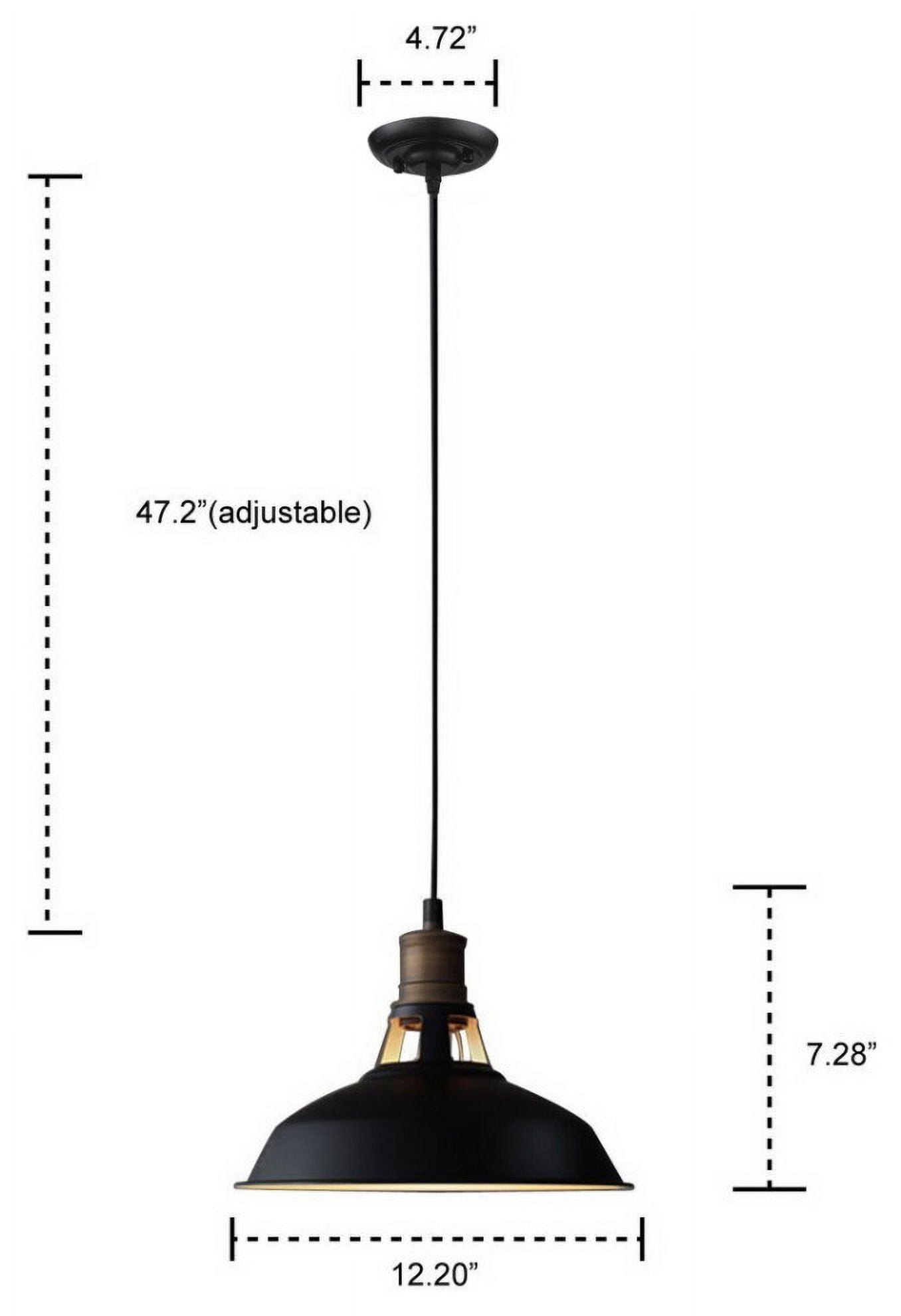 Florence Industrial Black Barn Pendant Light Loft Fixture, 3-Pack
