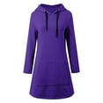 thumbnail image 4 of Yuannlog Womens Hoodies Long Tops Sweatshirts Autumn Warm Casual Long Sleeve Hoodie Dress For Fall And Winter Pockets, 4 of 6