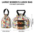 thumbnail image 5 of Pioneer Flower Floral Print Pattern Drawstring Lunch Bag Women - Drawstring Lunch Bag Insulated for Work Office - Stain-Resistant Large Lunchbags for Women with Multi-Pockets, 5 of 6