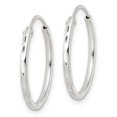 thumbnail image 2 of Finest Gold Sterling Silver Polished D&C Endless Hoop Earrings, 2 of 3