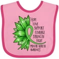 thumbnail image 3 of Inktastic Mental Health Awareness Green Sunflower Ribbon Boys or Girls Baby Bib, 3 of 4