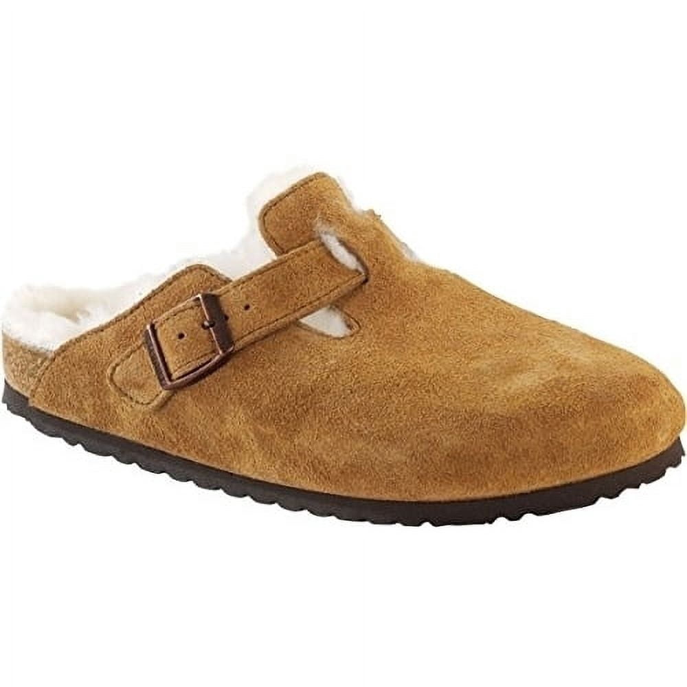 BIRKENSTOCK Women's Boston Shearling Clog Mink Suede/Natural Shearling - 1001140