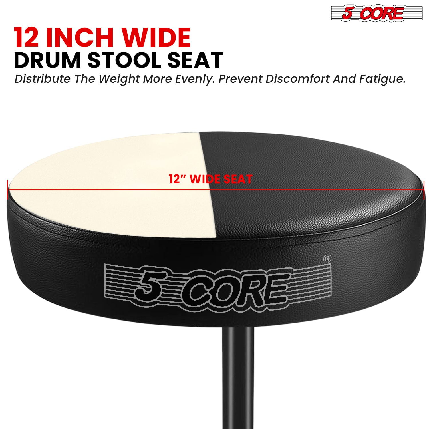 Drum Throne 3" Thick Padded Memory Foam Comfortable Drummer Stool 330Lb Capacity Adjustable