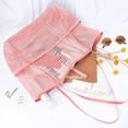 thumbnail image 4 of Mesh Beach Tote Womens Shoulder Handbag, Women Foldable Casual Tote Bag Hobo Bag For Beach Picnic Vacation Large Handbags,Color: Pink, 4 of 6
