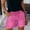Hot Pink, variant on Womens Denim Shorts Drawstring Elastic Waist Slim Fit Denim Shorts with Pockets Trendy Classic Distressed Ripped Design Short Jeans