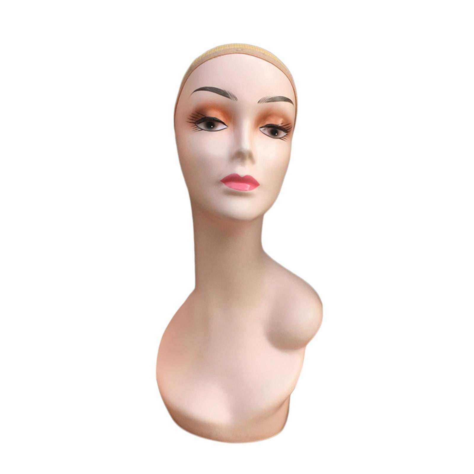Mannequin Display Head Left Shoulder Display Model Multifunctional Female Manikin for Necklaces Hairpieces Glasses Hats Style A