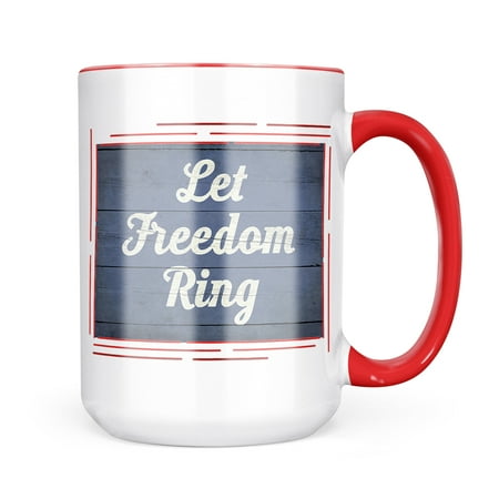 

Christmas Cookie Tin Let Freedom Ring Fourth of July Blue and White Wood Planks Mug gift for Coffee Tea lovers
