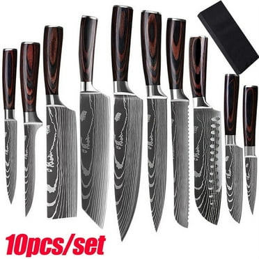 MDHAND 10PCS Kitchen Knife Set , Chef Knife Sets Stainless Steel for Professional Chefs , Ergonomic Handle for Chef Knife Set, Sharp Knife Set for Vegetable Meat Fruit