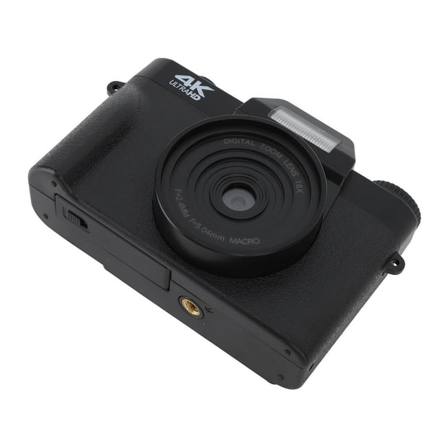 Cámara Digital 4K, Función de Webcam antihátate llena de luz compactA cámara automática de tocador de autocomontenía de 3.0 Pulgadas Con Soporte de Zapato frío para vlogging