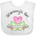 thumbnail image 3 of Inktastic Grammy's Girl Heart Flowers Girls Baby Bib, 3 of 4