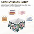 thumbnail image 6 of Yayeee Collapsible Storage Bin with Lid Fabric Closet Decorative Basket with Handles, Green Floral, 6 of 7