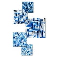 thumbnail image 3 of Designart "Dynamic Striped Symmetry in Blue and White I" Geometric Wall Art Set Of 5 - Blue Modern Living Room Metal Art Set, 3 of 6
