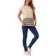 thumbnail image 2 of Suéter sin mangas de cuello redondo a rayas INSPIRE CHIC para mujer, chaleco casual de manga corta, pulóver de punto acanalado, tops de tanque 2XL color albaricoque, 2 of 6