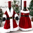 thumbnail image 2 of Funda navideña para botella de vino, decoración de Feliz Navidad, vacaciones, Papá Noel, champán, decoraciones navideñas para el hogar, 2 of 4