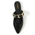 thumbnail image 5 of YDN Women Graceful Pointed Clossed Toe Slip On Mules Chain Strap Low Heel Sandals Casual Dressy Indoor Shoes Size 12 Black, 5 of 5