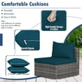 thumbnail image 2 of Gymax Set of 7 Rattan Furniture Set Sectional Sofa Cushioned Patio Peacock Blue, 2 of 5
