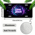 thumbnail image 2 of 1 Pcs 2D Flat License Plate Covers & Frames, Love Jesus For Decorative Front, Waterproof For Decoration Aluminum License Plate Covers & Frames Cover For Men Women, 12" X 6", 2 of 7
