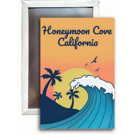 

Honeymoon Cove California Souvenir 2x3 Fridge Magnet Wave Design