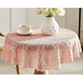 thumbnail image 3 of Warm Home Designs 36 inch Blush Pink Round Lace Tablecloth. AME Blush 36 Round, 3 of 6