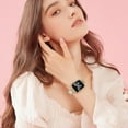 thumbnail image 7 of Pozyie Cute Clover Band for with Apple Watch Bands for Women 40mm 41mm 38mm Series 9 Ultra SE 8 7 6 5 4 3 2 1, Luxury Sparkle Diamond Replacement Bracelet Wristband,Gold, 7 of 7