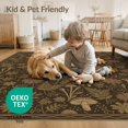thumbnail image 4 of ODIKA 8'x10' Washable Area Rug Non-Shedding, Easy Care, Dining Academia Under Fern Mushroom Motif Decorative Table Alfombras for King Size Bedroom Bed, Master Suite, 4 of 7
