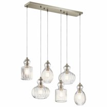 6 Light Double Linear Pendant 12.25 inches Wide-Brushed Nickel Finish Bailey Street Home 147-Bel-2748799