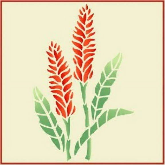 Ginger Stencil - Hawaiian Flower Tropical Reusable Mylar Plastic Template for Painting Home Decor Crafts Create DIY - The Artful Stencil