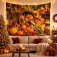 thumbnail image 3 of Harvest Cornucopia With Pumpkins and Fruit, Cozy Rustic Style for Farmhouse Decor Lovers, Wall Decor, Thanksgiving Gift, Tapestry Wall Hanging for Dining Room and Living Room, 3 of 7