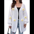 thumbnail image 2 of Suéteres Femeninos con Cuello en V, Larga, Estampado Floral, de Punto Abierto, Sin Botones, de Moda, para Exteriores. Talla Única, 2 of 9