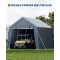 thumbnail image 5 of Portable Shed Outdoor Storage Shelter, 7x10 FT/7x12/10x10 FT Heavy Duty Instant Waterproof Storage Tent Sheds with Roll-up Zipper Door and Ventilated Windows for Motorcycle, Bike, Garden Tools, 5 of 9