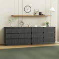 thumbnail image 4 of Wood Dresser, 6 Drawer Dresser for Bedroom, Modern Chest of Drawers with Deep Drawers Waterproof Living Room, Hallway, Entryway,Black, 4 of 16