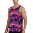 Fotbe Retro Palms Pattern Men's Quick Dry Workout Tank Top Gym Muscle