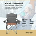 thumbnail image 2 of ARROWHEAD OUTDOOR Portable Heated Folding Camping Chair w/ 6-Can Cooler, 3 Heat Settings, Cup & Wine Glass Holder, Grey, 2 of 7