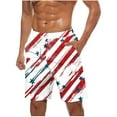 thumbnail image 2 of Xysaqa Men's USA Flag Board Shorts Mens Big & Tall Swim Trunks Star and Stripe American Flag Beach Shorts Summer Vacation Party Fashion Casual Elastic Waist Bathing Suit Swimwear 3X 4X 5X Clearance, 2 of 5