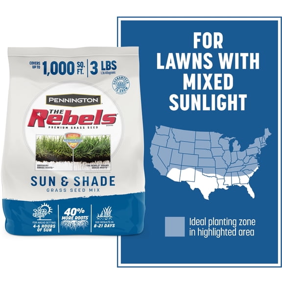 The Rebels Pennington The Rebels Sun and Shade Grass Seed Mix 3 Pounds