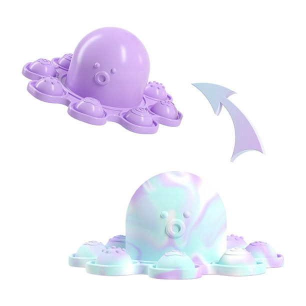 Push Poppet Bubble Fidget Kids Toy Large Flipping Octopus Anti Stress Toy (Purple+Camouflage