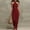 Wine, variant on Women Halter Neck Sleeveless Bodycon Maxi Dress, Solid Color Slim Fit Ruched Long Slip Dress, Elegant Evening Gown Light Blue XL(XL)