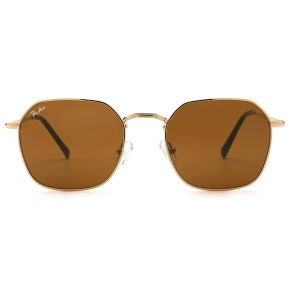 Lentes de Sol Pro Acme Clásicos Hexagonales con Lente Plano y Armazón Metálico