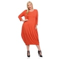 thumbnail image 2 of Pastel by Vivienne Women's Cocoon Midi Dress Plus Rust XXX-Large, 2 of 4